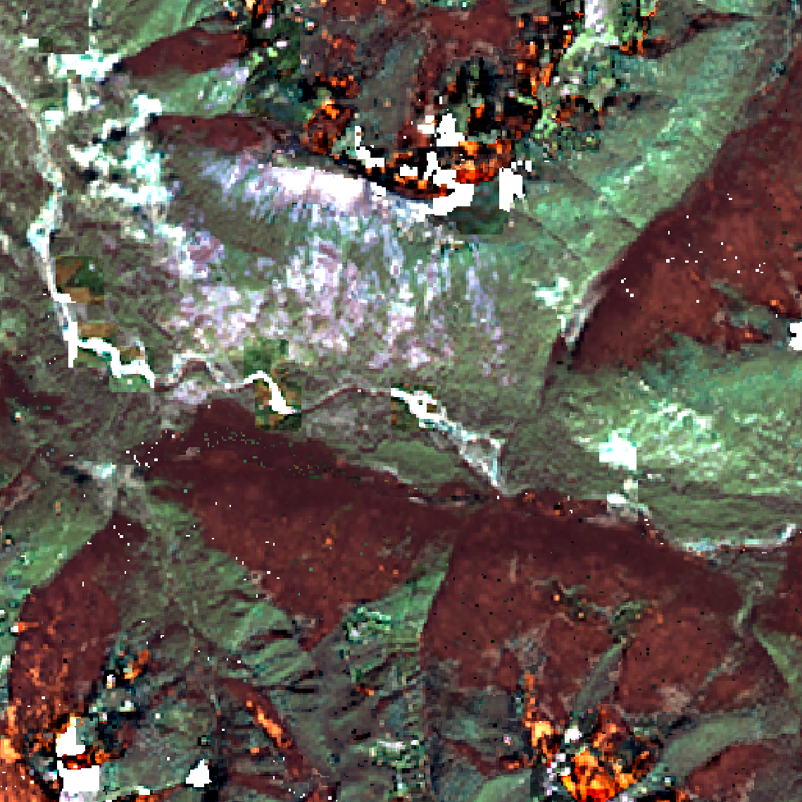 Landsat image of Boulder Lake, Washington one year after the 2022 fire